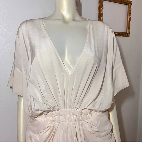 Miguelina Alexis Caftan Dress Size Large New Silk Crepe - Picture 7 of 14